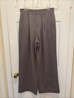 Everlane houndstooth wide leg wool trousers
